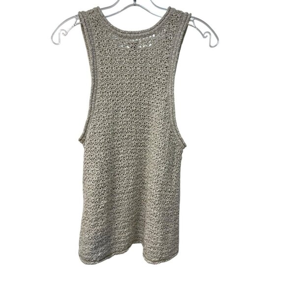 AERIE OPEN WEAVE CROCHET TANK TOP WOMEN'S SIZE XL Beach Vacation Boho Sheer - Picture 3 of 4